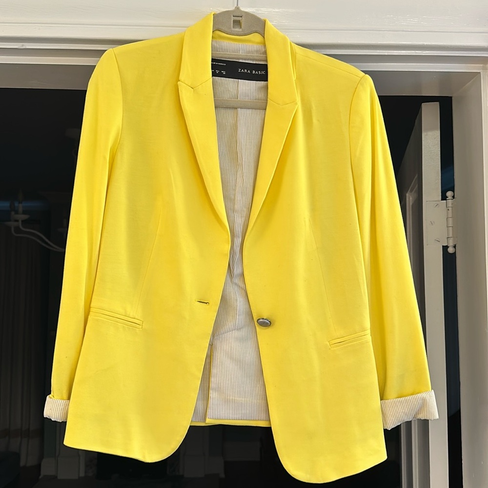 Yellow Zara Basic blazer